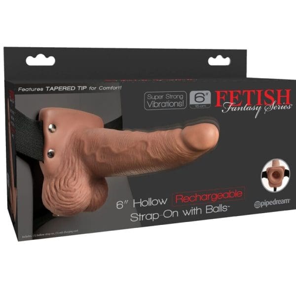 FETISH FANTASY SERIES - ADJUSTABLE HARNESS REALISTIC PENIS WITH RECHARGEABLE TESTICLES AND VIBRATOR 15 CM 6